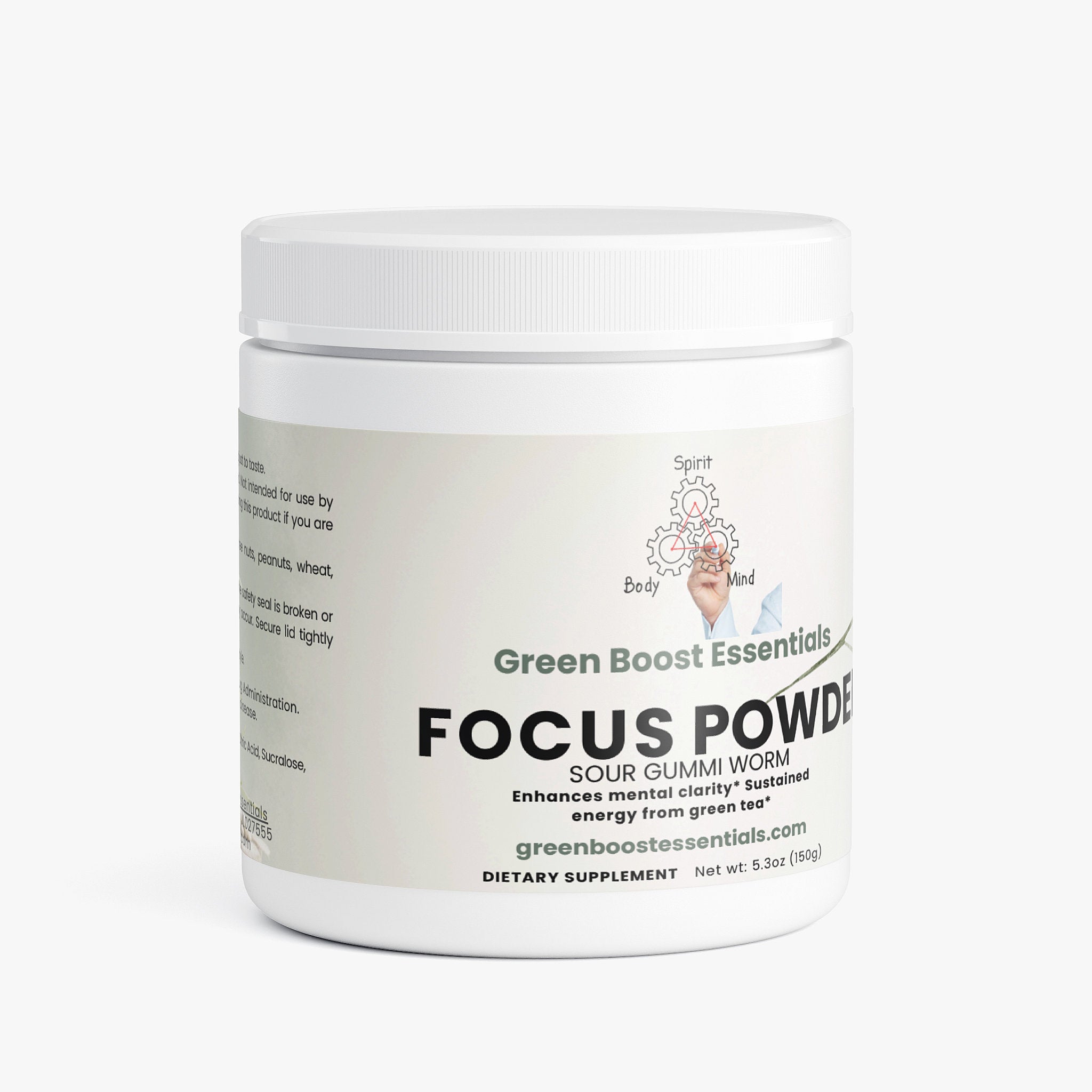 Focus Powder (Sour Gummi Worm) - Green Boost Essentials