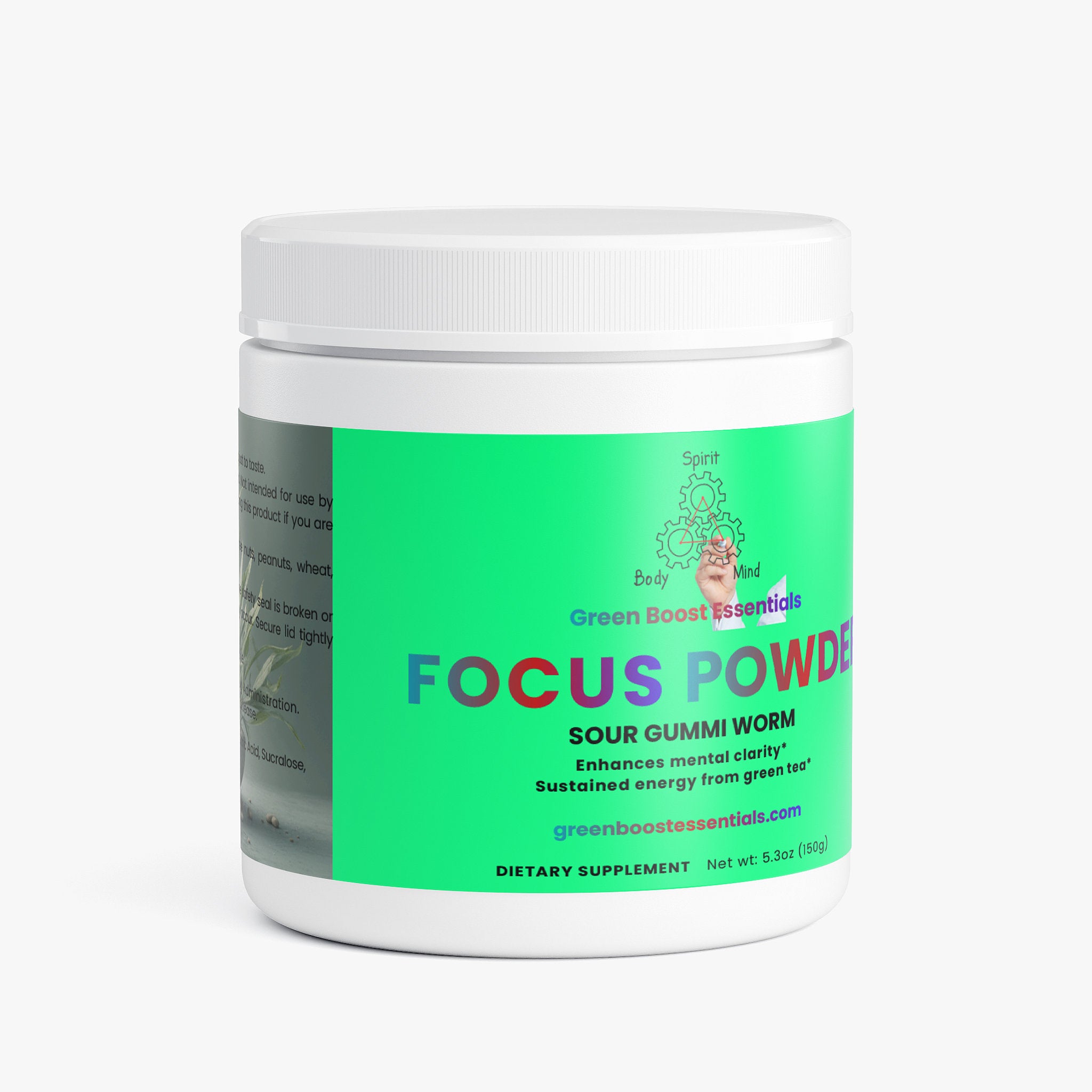 Focus Powder (Sour Gummi Worm) - Green Boost Essentials