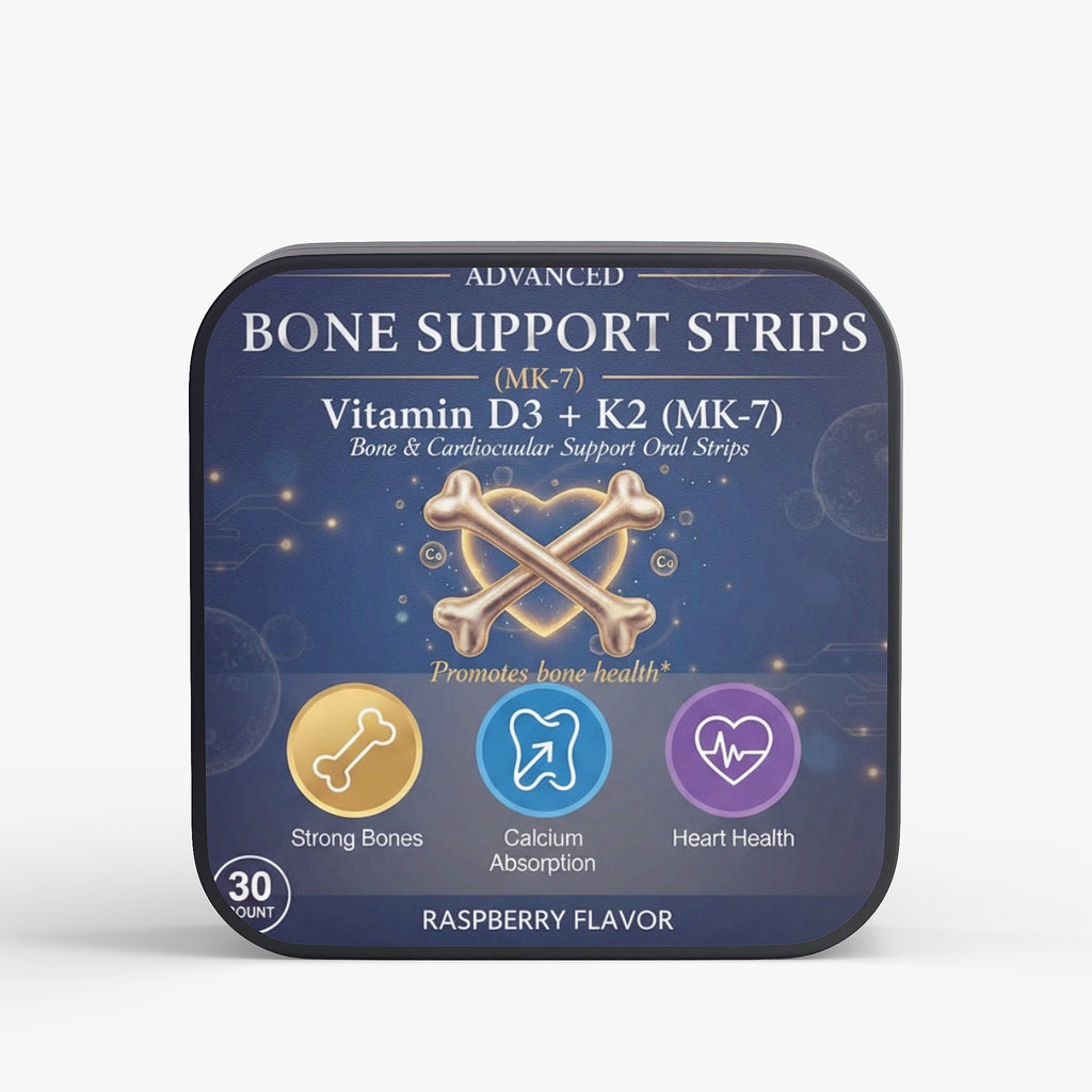 ⭐⭐⭐⭐⭐ Vitamin D3 + K2 Oral Strips 🦴 | Fast-Dissolving Raspberry Flavor for Strong Bones & Heart Health ❤️🍓 (30 Count)
