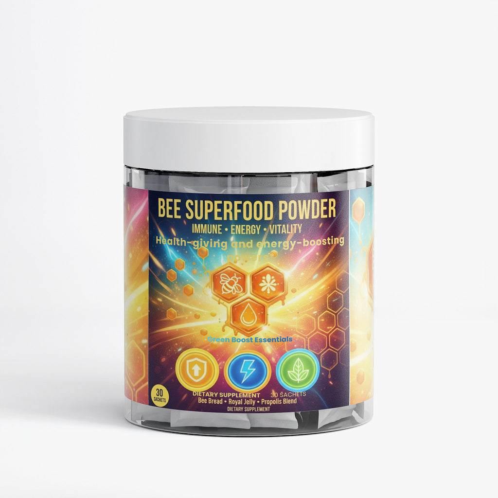 ⭐⭐⭐⭐⭐ Bee Superfood Powder | 3-in-1 Blend: Bee Bread, Royal Jelly & Propolis | Ultimate Immune Support, Energy & Vitality 🍯⚡ (30 Sachets)