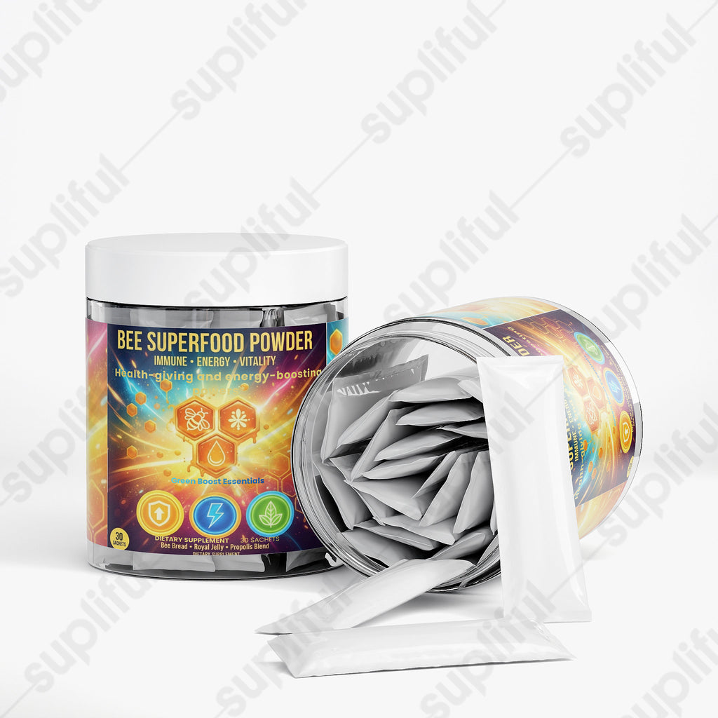 ⭐⭐⭐⭐⭐ Bee Superfood Powder | 3-in-1 Blend: Bee Bread, Royal Jelly & Propolis | Ultimate Immune Support, Energy & Vitality 🍯⚡ (30 Sachets)
