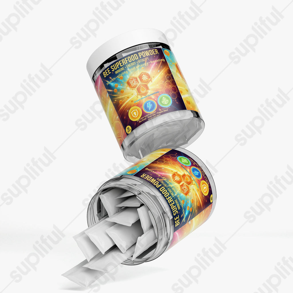 ⭐⭐⭐⭐⭐ Bee Superfood Powder | 3-in-1 Blend: Bee Bread, Royal Jelly & Propolis | Ultimate Immune Support, Energy & Vitality 🍯⚡ (30 Sachets)