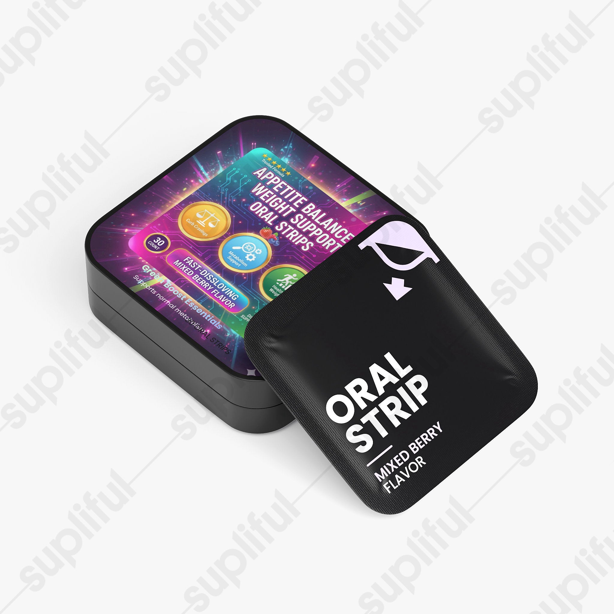 ⭐⭐⭐⭐⭐ Appetite Balance & Weight Support Oral Strips | Saffron, Chromium & Molybdenum | Fast-Dissolving Mixed Berry for Cravings & Metabolism 🍓 (30 Count)