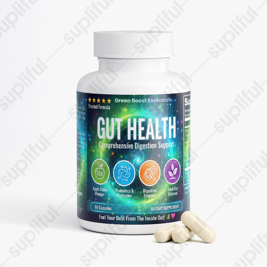 ⭐⭐⭐⭐⭐ Gut Health Capsules | Comprehensive Digestion Support with ACV, Probiotics & Enzymes 🍎 (60 Count)