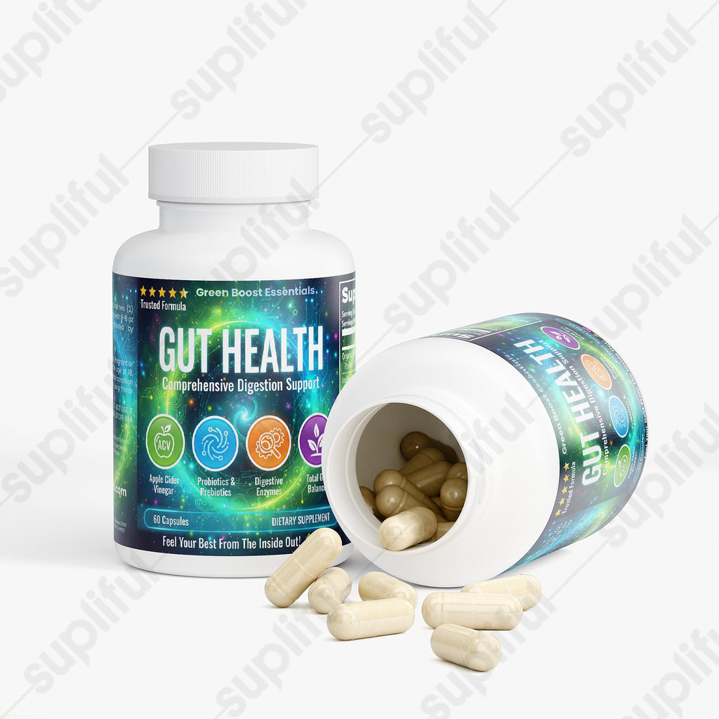 ⭐⭐⭐⭐⭐ Gut Health Capsules | Comprehensive Digestion Support with ACV, Probiotics & Enzymes 🍎 (60 Count)