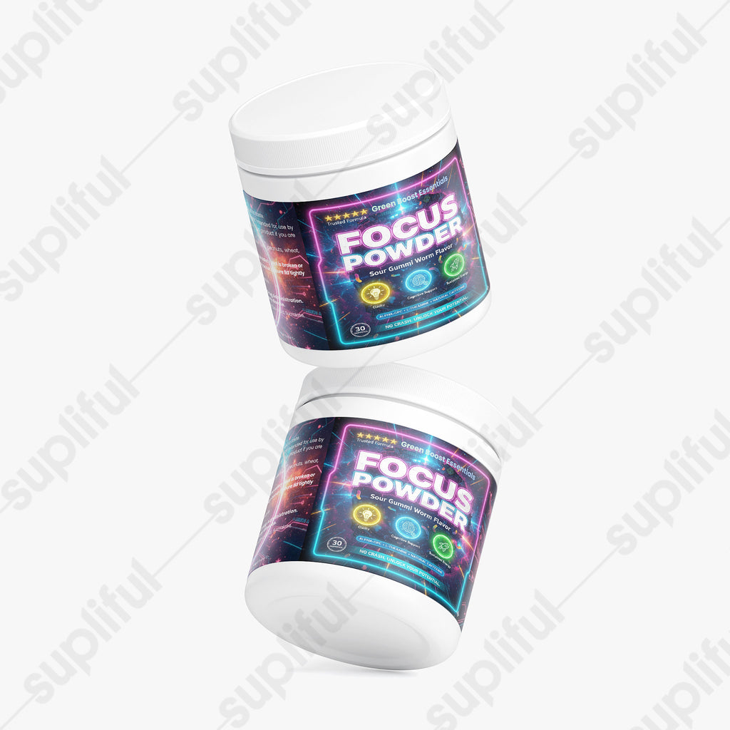 ⭐⭐⭐⭐⭐ Focus Powder (Sour Gummi Worm) 🧠 | Alpha-GPC, L-Theanine & Natural Caffeine | Sustained Energy, Memory & Clarity - No Crash! 🚀 (5.64 oz / 160g)