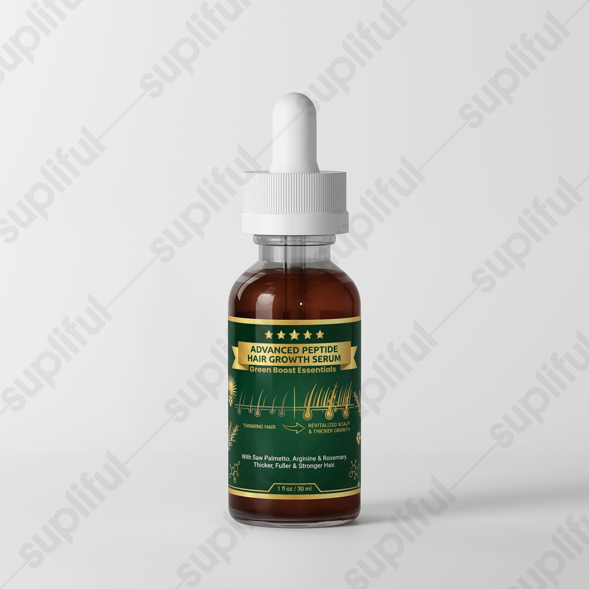 ⭐⭐⭐⭐⭐ Advanced Peptide Hair Growth Serum | with Saw Palmetto, Arginine & Rosemary | For Thicker, Fuller & Stronger Hair 🌿 (1 fl oz / 30 ml)