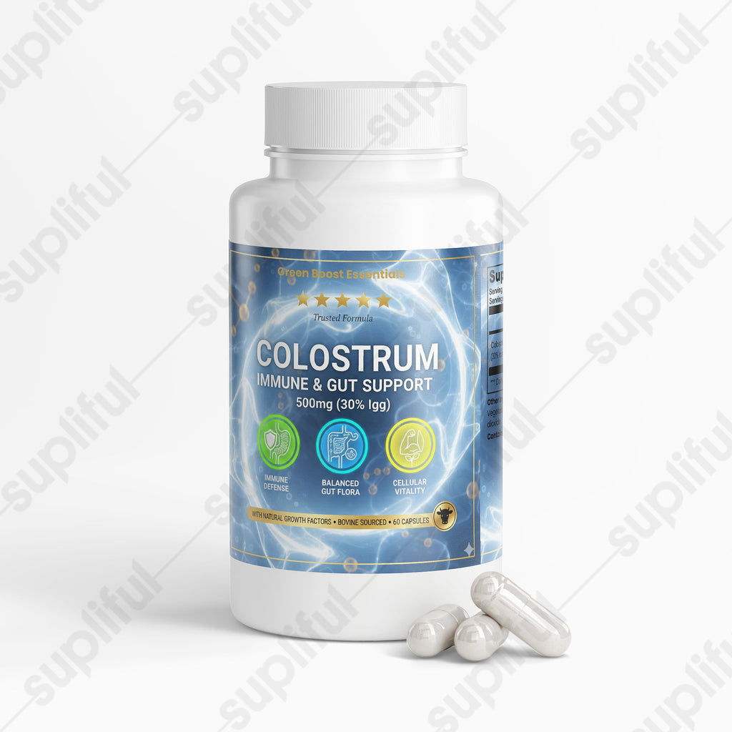 ⭐⭐⭐⭐⭐ Colostrum Capsules 500mg (30% IgG) | Bovine Immune Support & Gut Health 🐄🛡️ | Natural Growth Factors (60 Caps)