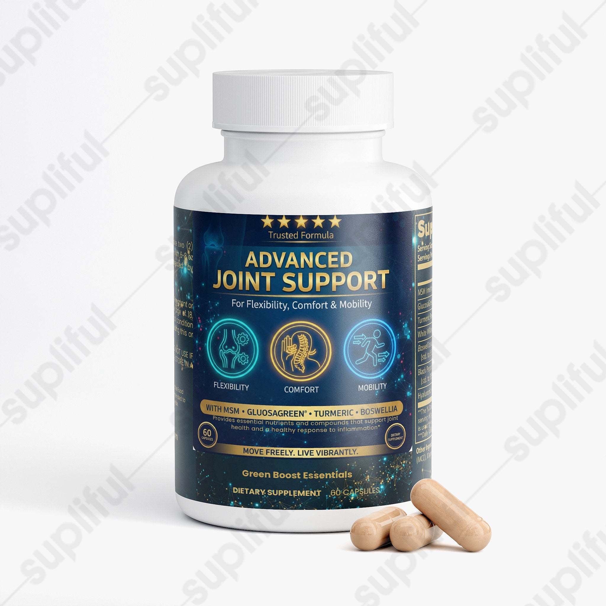 ⭐⭐⭐⭐⭐ Advanced Joint Support | MSM, GlucosaGreen® & Turmeric/Boswellia | Max Strength for Flexibility, Comfort & Mobility 🦴🏃 (60 Caps)