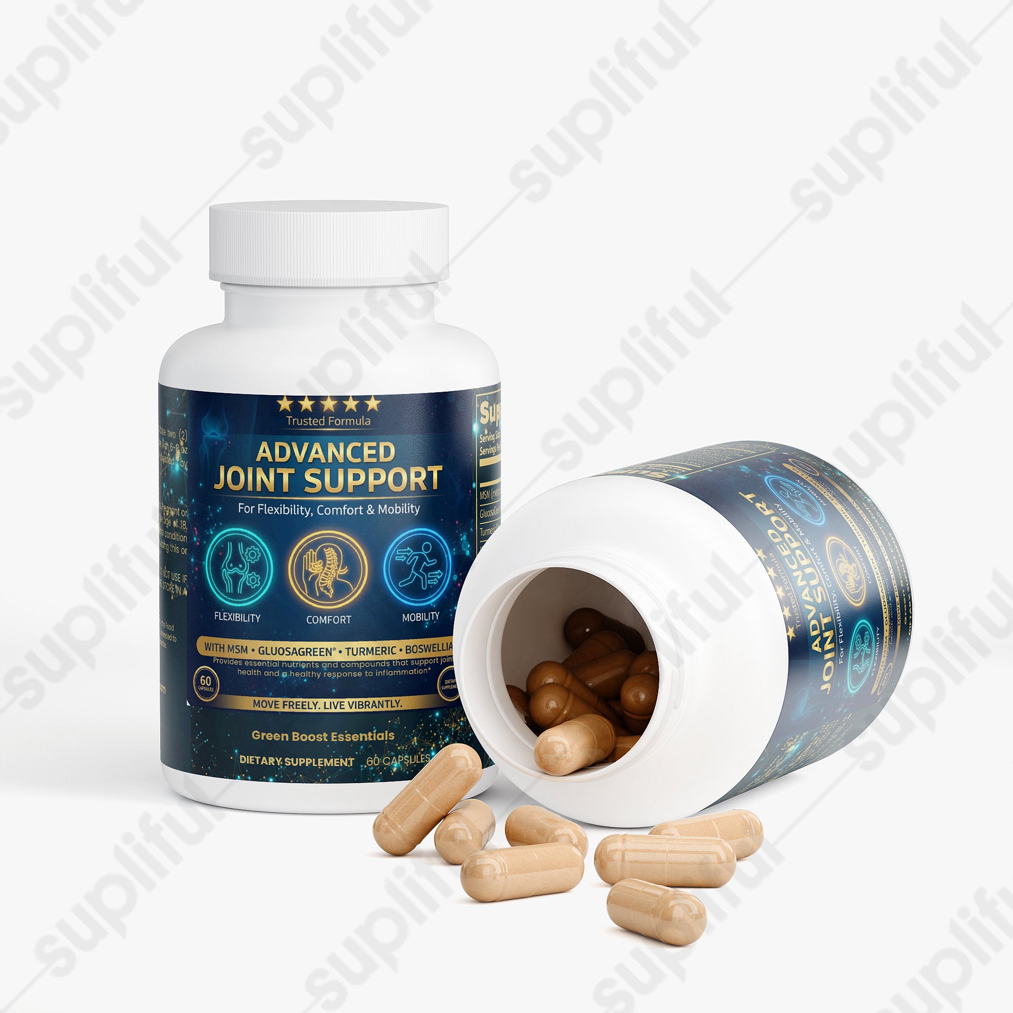 ⭐⭐⭐⭐⭐ Advanced Joint Support | MSM, GlucosaGreen® & Turmeric/Boswellia | Max Strength for Flexibility, Comfort & Mobility 🦴🏃 (60 Caps)