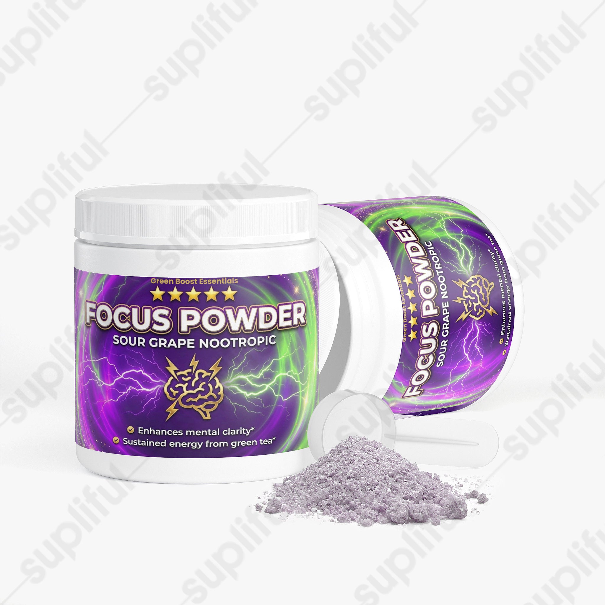 ⭐⭐⭐⭐⭐ Focus Powder Nootropic (Sour Grape) | Alpha-GPC, L-Theanine & Natural Caffeine | Zero Crash Energy for Gaming & Study 🍇⚡ (5.82 oz)