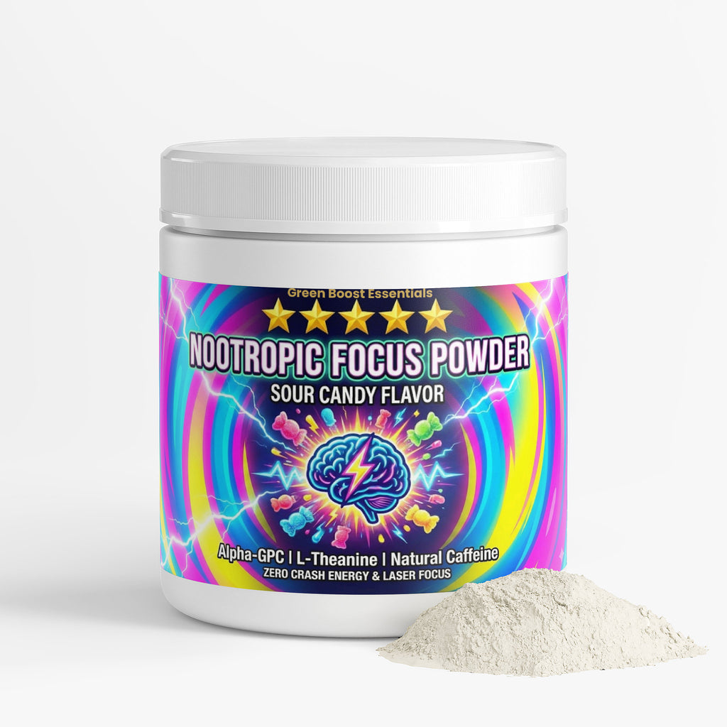 ⭐⭐⭐⭐⭐ Nootropic Focus Powder (Sour Candy Flavor) 🍬⚡ | Alpha-GPC, L-Theanine & Natural Caffeine | Zero Crash Energy & Laser Focus 🧠🎮 (5.82 oz)
