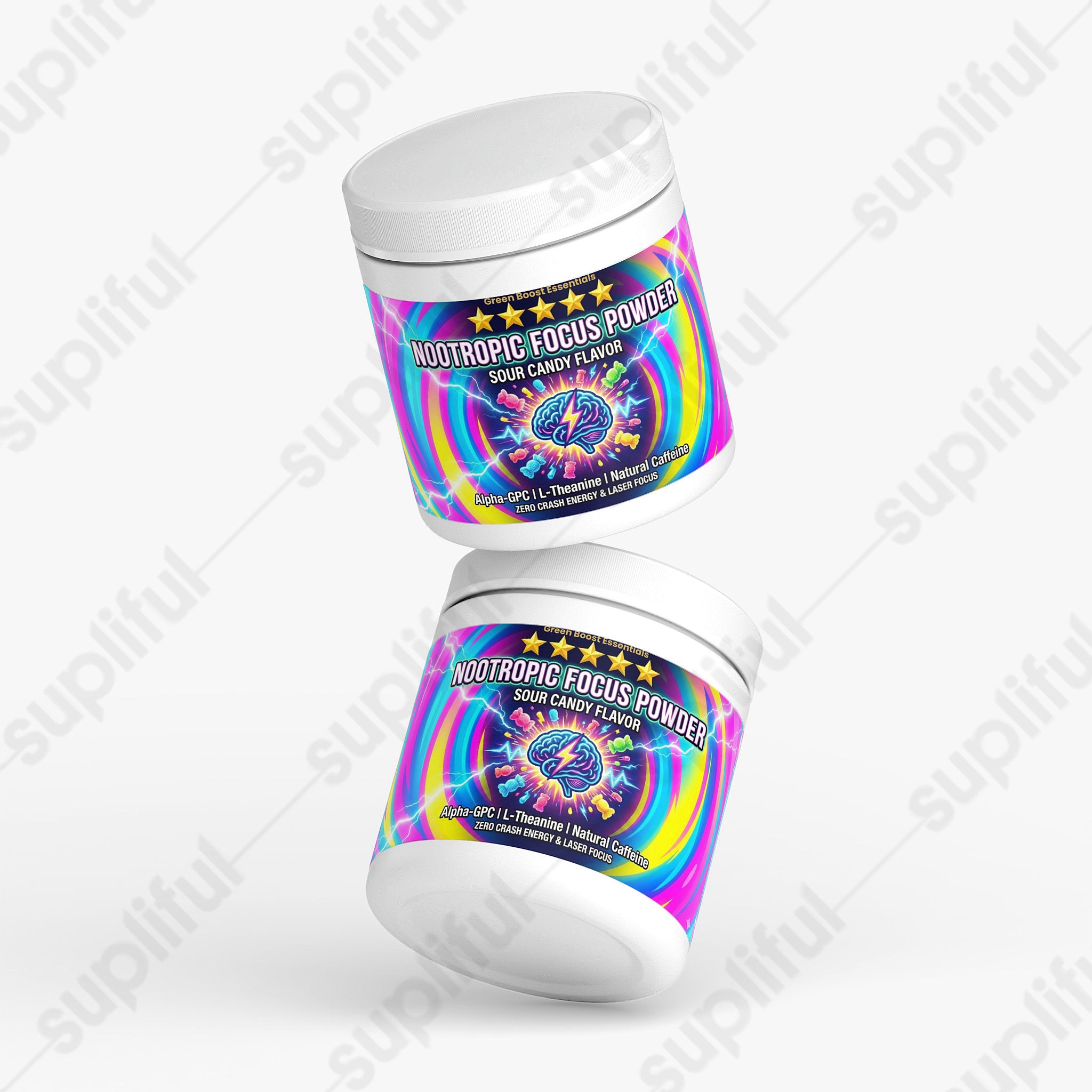 ⭐⭐⭐⭐⭐ Nootropic Focus Powder (Sour Candy Flavor) 🍬⚡ | Alpha-GPC, L-Theanine & Natural Caffeine | Zero Crash Energy & Laser Focus 🧠🎮 (5.82 oz)