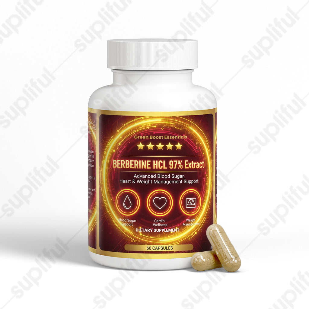 ⭐⭐⭐⭐⭐ Berberine HCL 97% Extract | Advanced Metabolic Switch ⚡🩸 | Blood Sugar, Heart & Weight Management Support (60 Caps)