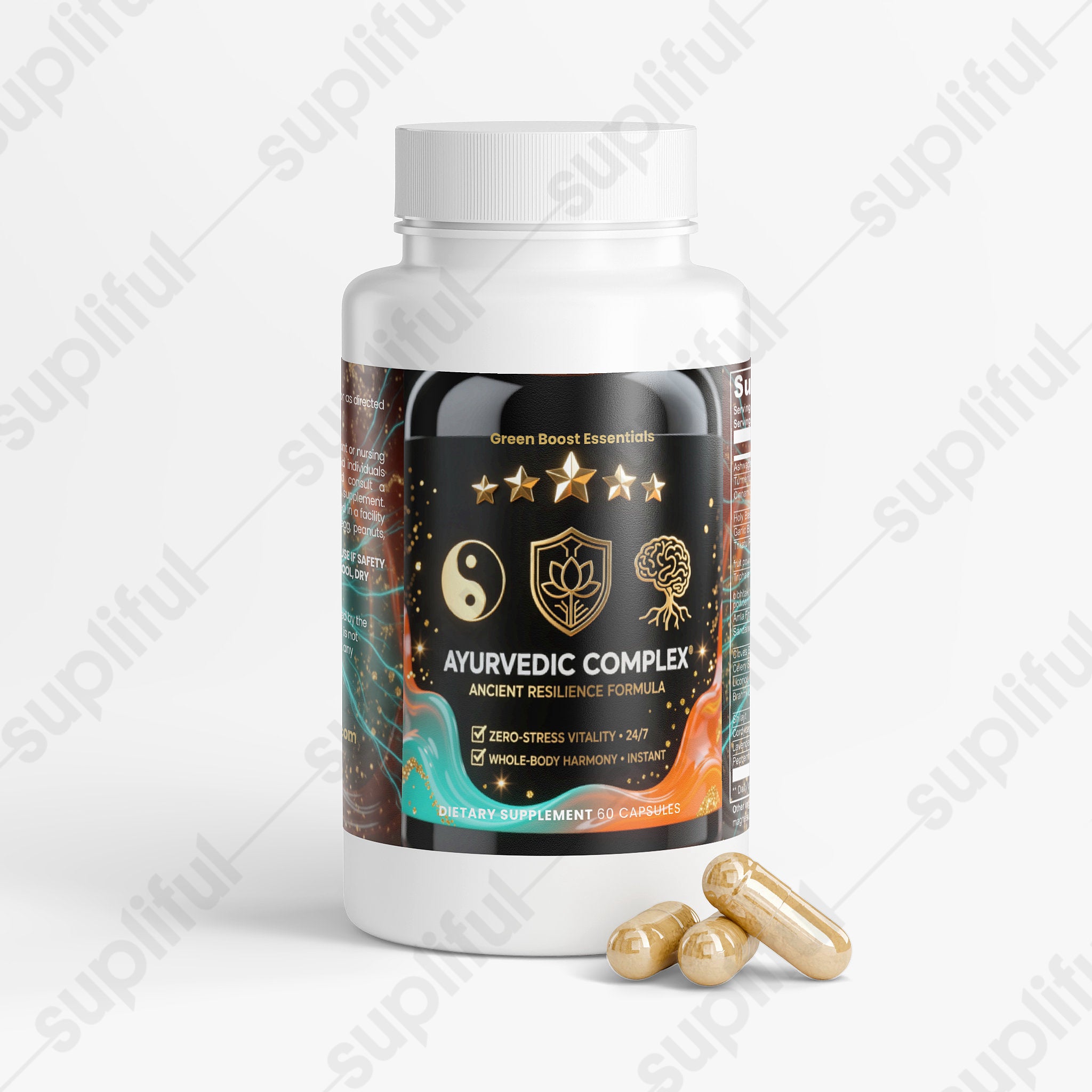 ⭐⭐⭐⭐⭐ Ayurvedic Complex: Ancient Resilience Capsules | Ashwagandha, Turmeric, Shilajit, Holy Basil | Unlock Zero-Stress Balance & Unshakeable Calm ⚖️🧘‍♂️ (60 Capsules)
