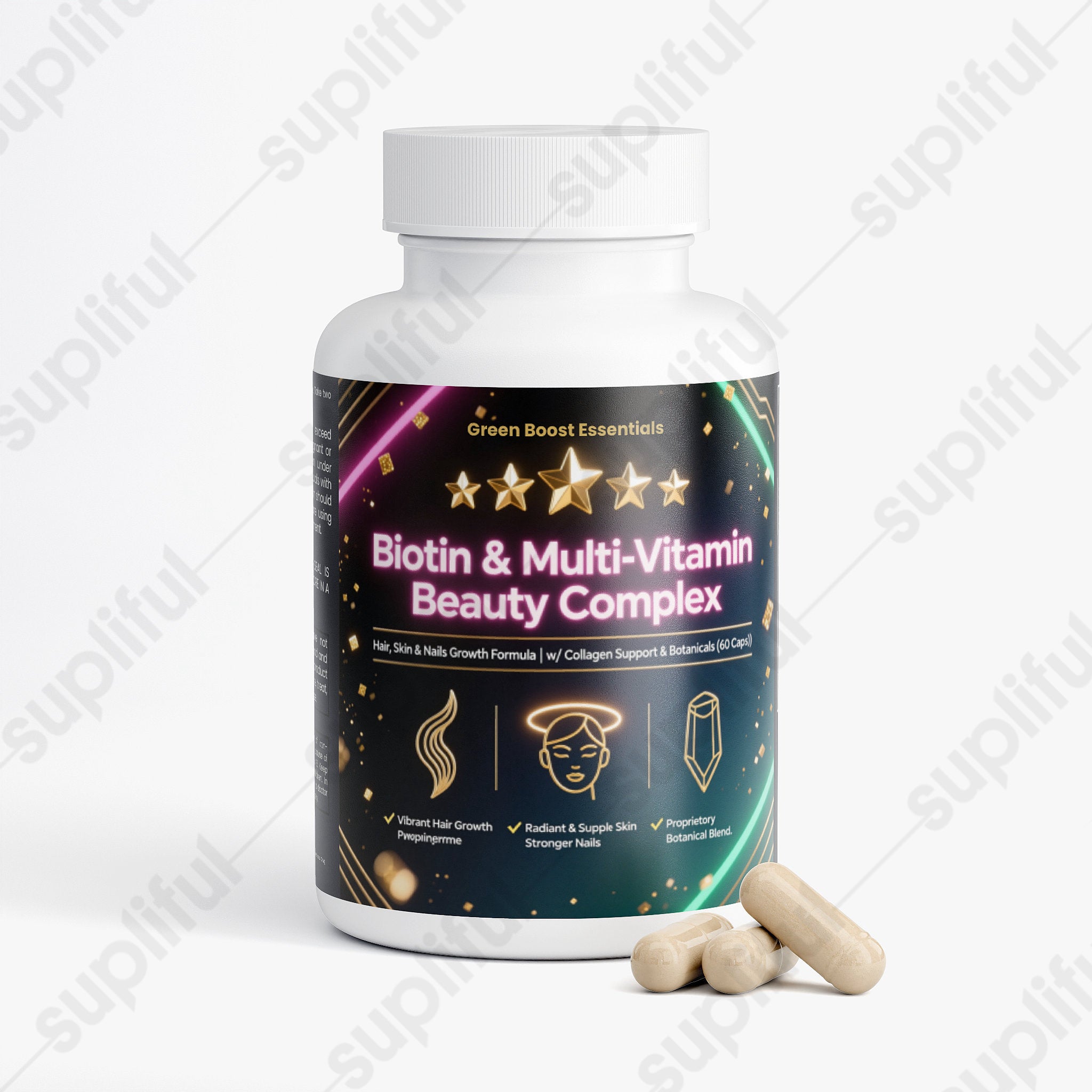 ⭐⭐⭐⭐⭐ Biotin & Multi-Vitamin Beauty Complex 💅💇‍♀️ | Hair, Skin & Nails Growth Formula | w/ Collagen Support & Botanicals (60 Caps)