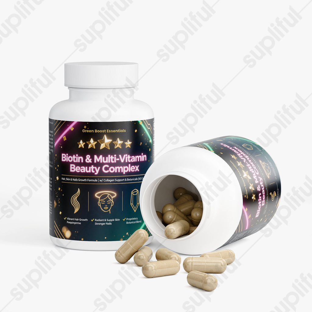⭐⭐⭐⭐⭐ Biotin & Multi-Vitamin Beauty Complex 💅💇‍♀️ | Hair, Skin & Nails Growth Formula | w/ Collagen Support & Botanicals (60 Caps)