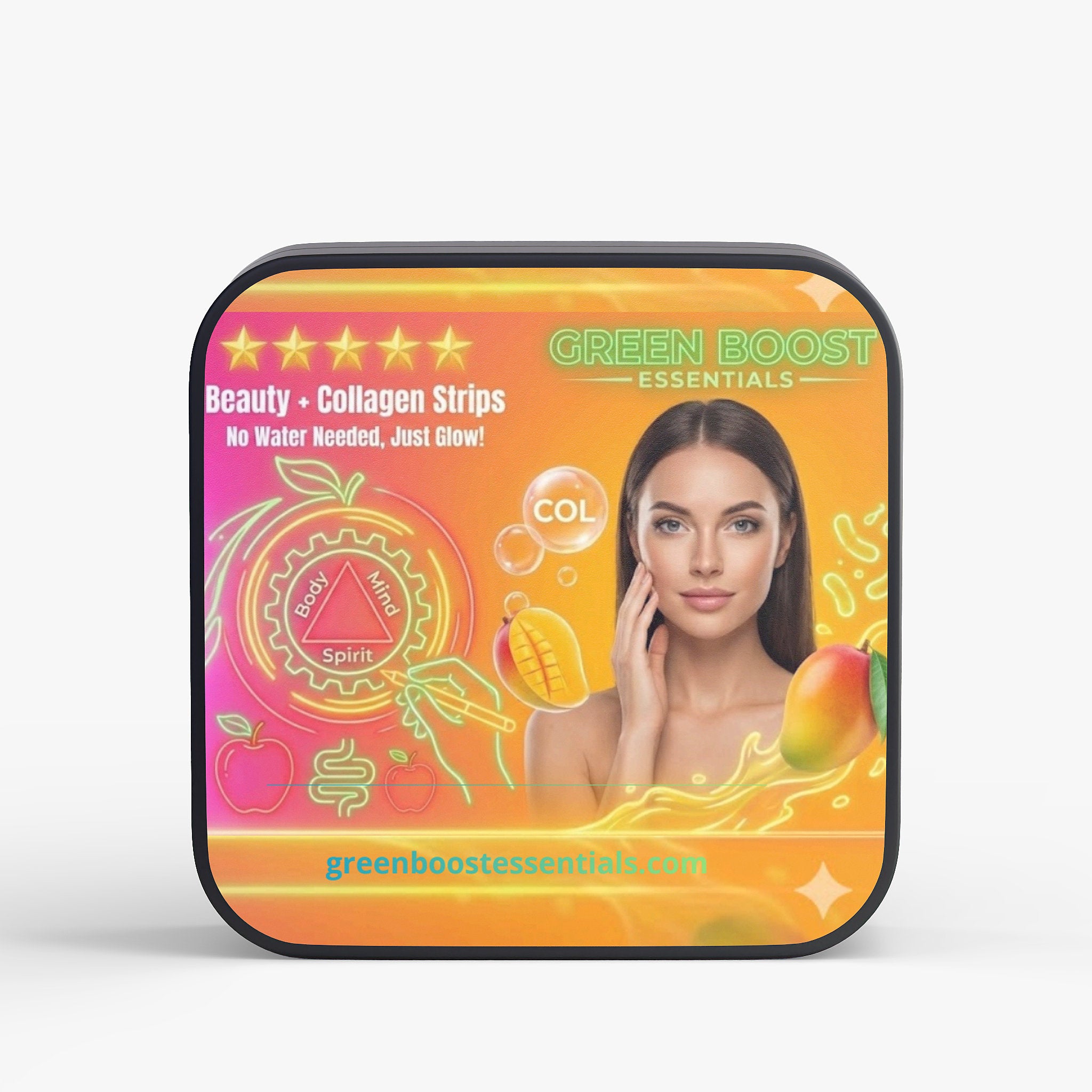 ⭐⭐⭐⭐⭐ Beauty + Collagen Oral Strips | Skin, Hair & Nail Support | 100mg Collagen Peptides + Vitamin E | Dissolvable Mango Flavor (30 Strips) ✨💖