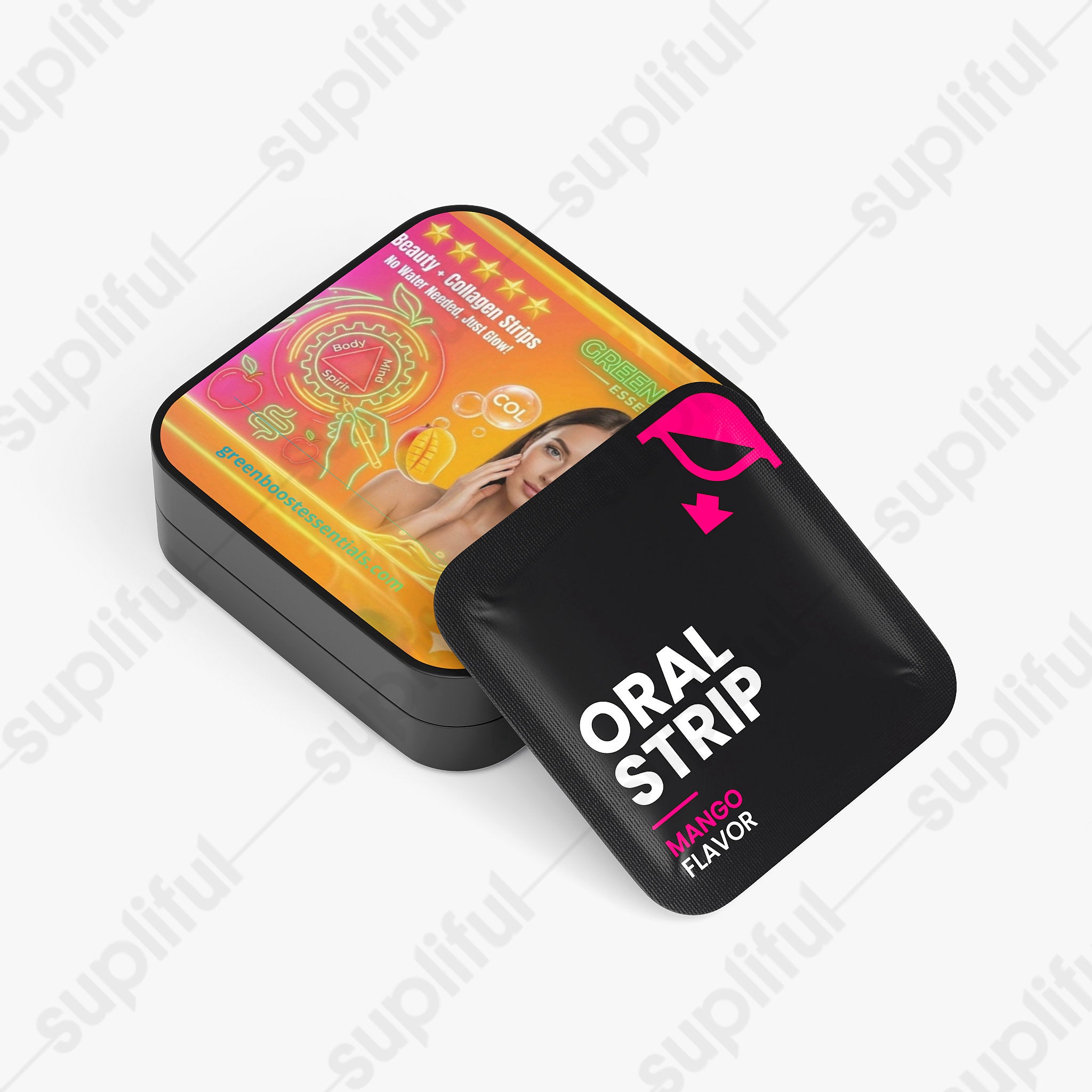 ⭐⭐⭐⭐⭐ Beauty + Collagen Oral Strips | Skin, Hair & Nail Support | 100mg Collagen Peptides + Vitamin E | Dissolvable Mango Flavor (30 Strips) ✨💖