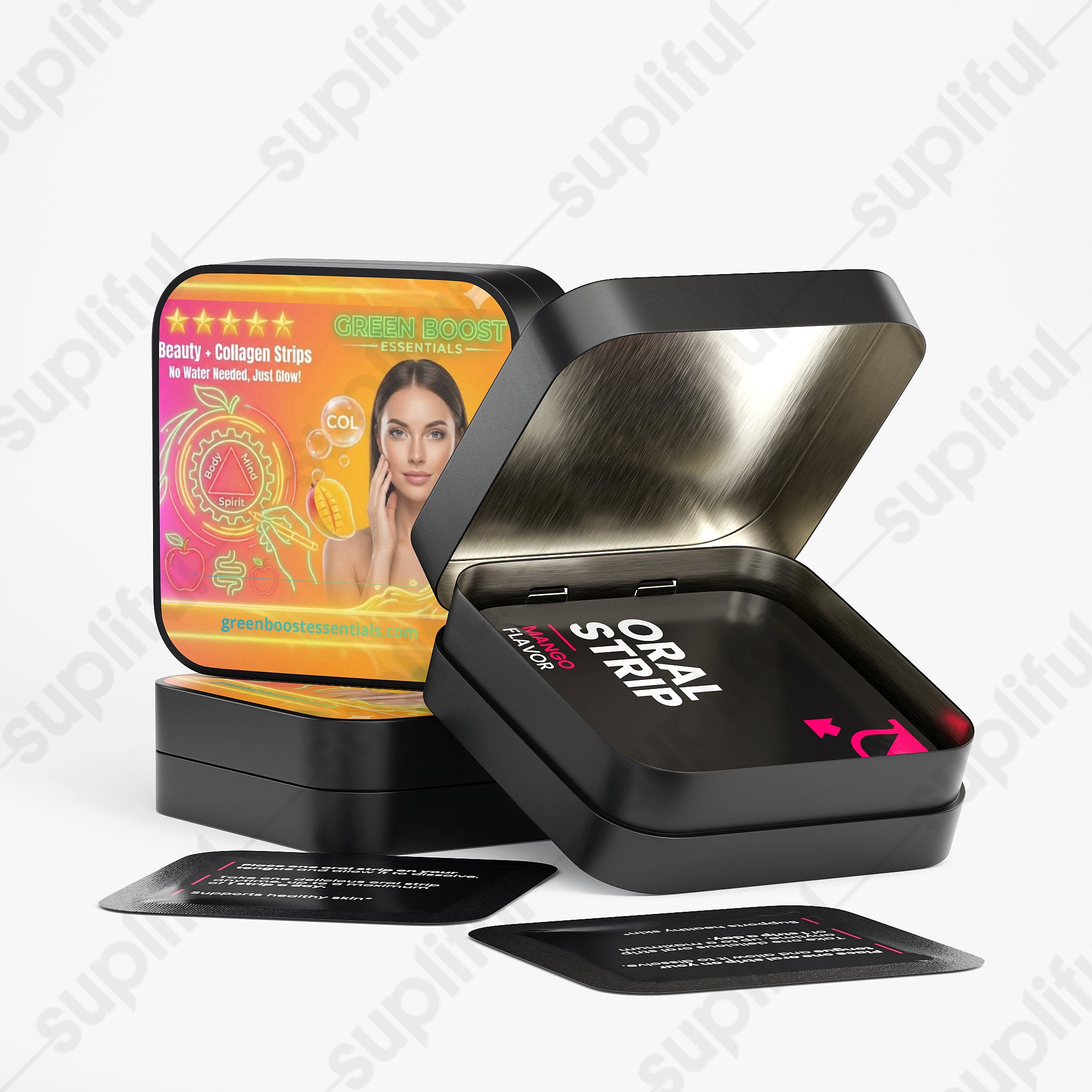 ⭐⭐⭐⭐⭐ Beauty + Collagen Oral Strips | Skin, Hair & Nail Support | 100mg Collagen Peptides + Vitamin E | Dissolvable Mango Flavor (30 Strips) ✨💖